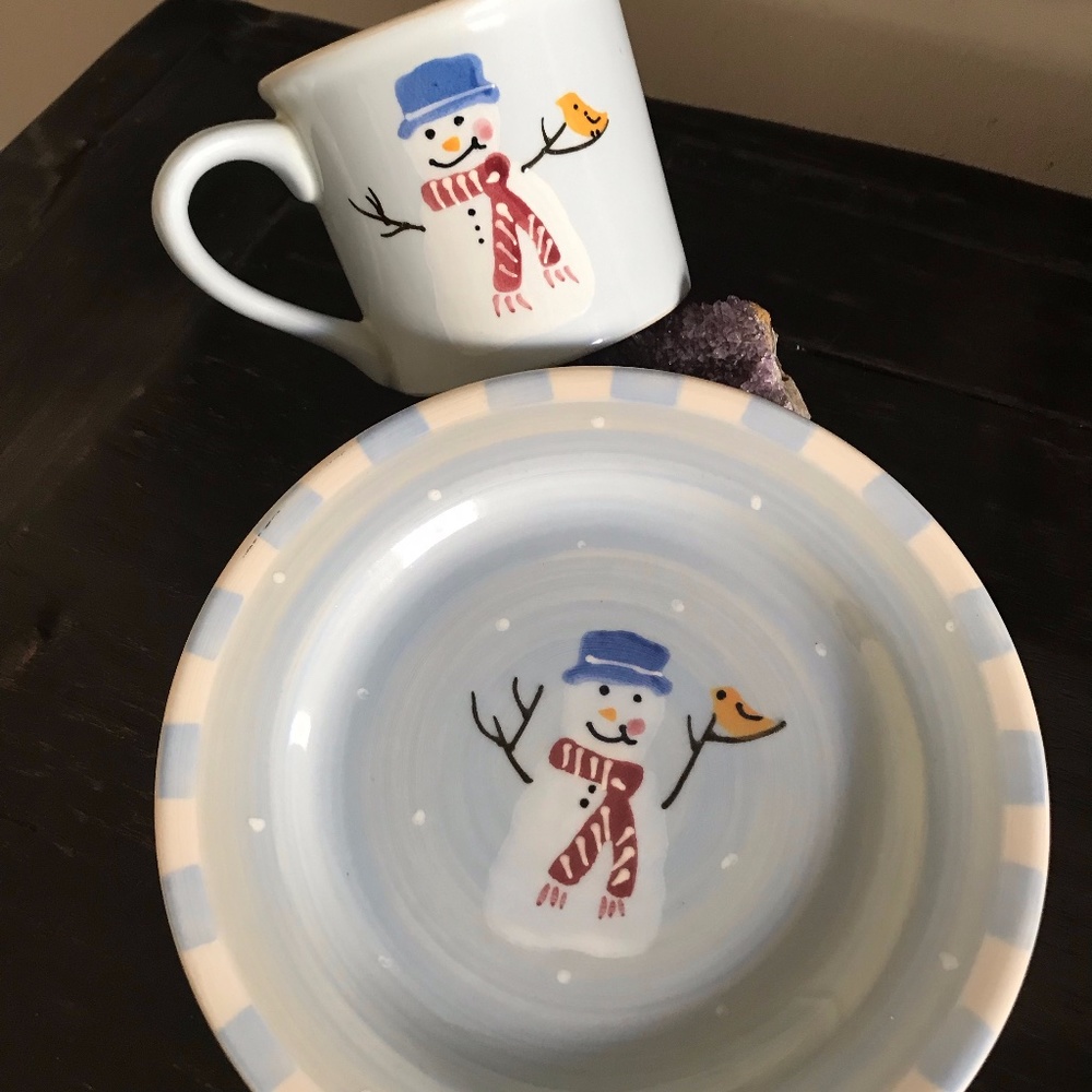 Hartstone Snow People Cup & Small Plate Set